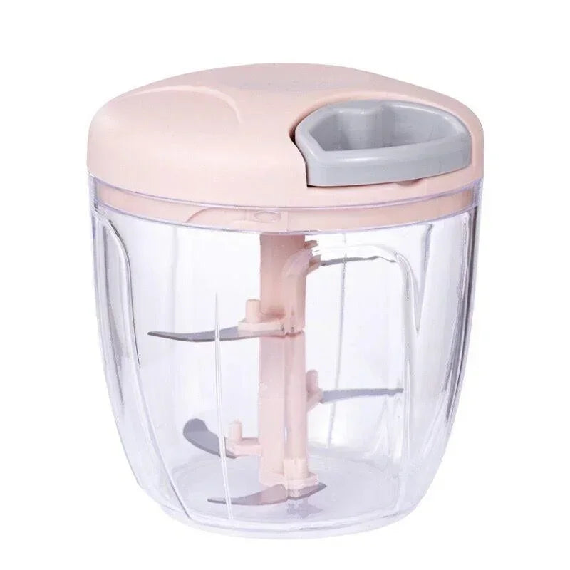 Hand-Powered Food Chopper – Onion Cutter, Garlic Crusher, Meat Mincer