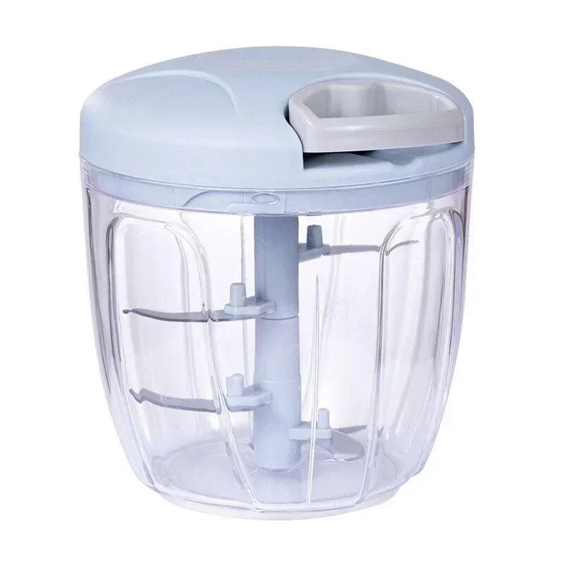 Hand-Powered Food Chopper – Onion Cutter, Garlic Crusher, Meat Mincer